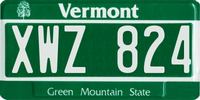 VT license plate XWZ824