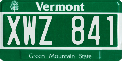 VT license plate XWZ841