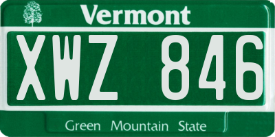 VT license plate XWZ846