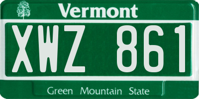 VT license plate XWZ861