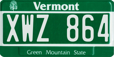 VT license plate XWZ864
