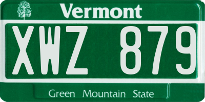 VT license plate XWZ879