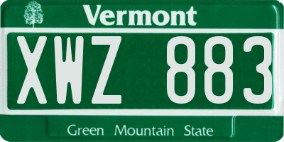 VT license plate XWZ883