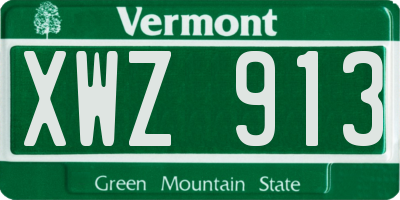 VT license plate XWZ913