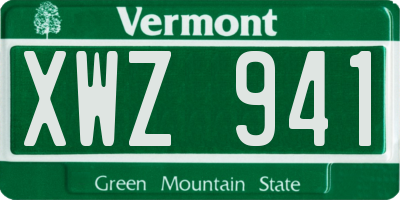 VT license plate XWZ941