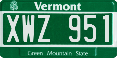 VT license plate XWZ951