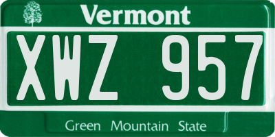 VT license plate XWZ957
