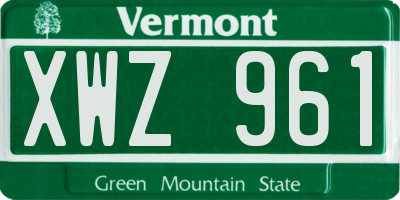 VT license plate XWZ961