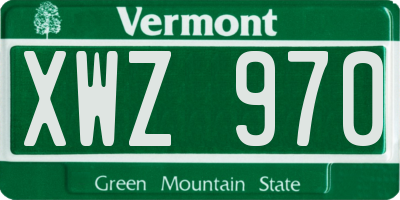 VT license plate XWZ970
