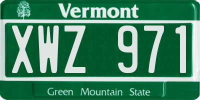 VT license plate XWZ971