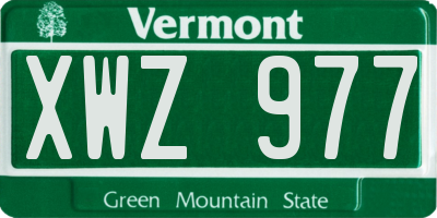VT license plate XWZ977
