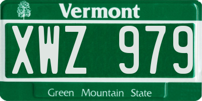 VT license plate XWZ979