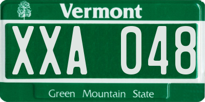 VT license plate XXA048
