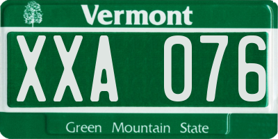 VT license plate XXA076