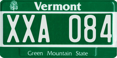 VT license plate XXA084