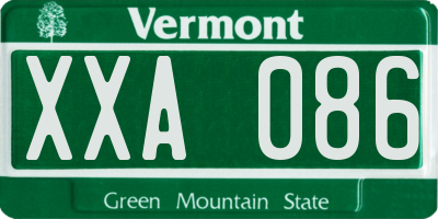 VT license plate XXA086