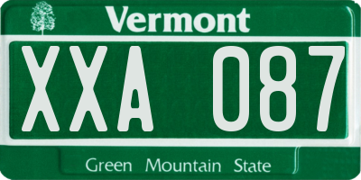 VT license plate XXA087