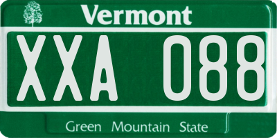 VT license plate XXA088