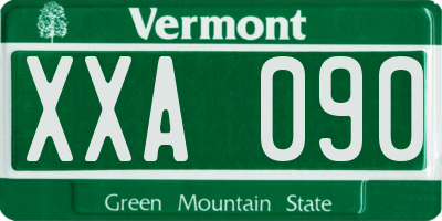 VT license plate XXA090