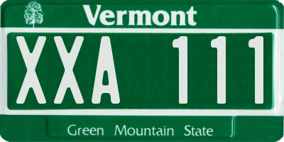 VT license plate XXA111