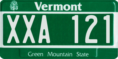VT license plate XXA121