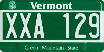 VT license plate XXA129
