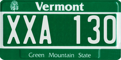 VT license plate XXA130
