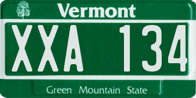 VT license plate XXA134
