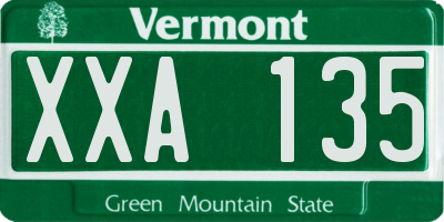 VT license plate XXA135