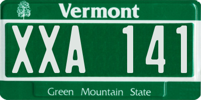VT license plate XXA141