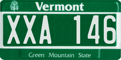 VT license plate XXA146