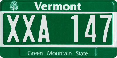VT license plate XXA147