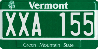VT license plate XXA155