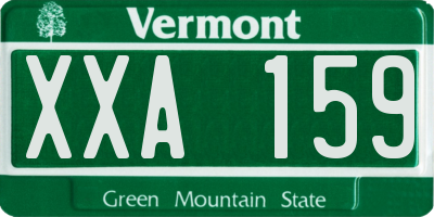 VT license plate XXA159