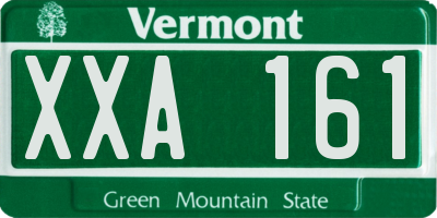 VT license plate XXA161