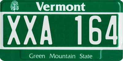 VT license plate XXA164