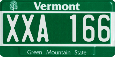 VT license plate XXA166