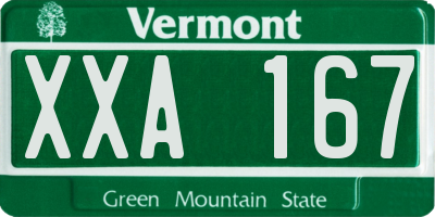 VT license plate XXA167