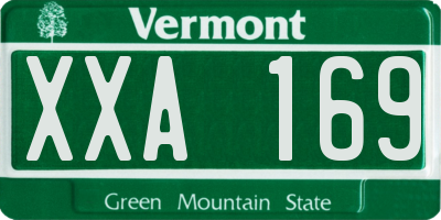 VT license plate XXA169