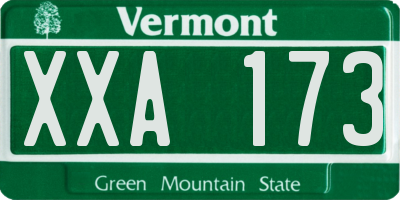 VT license plate XXA173