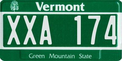 VT license plate XXA174