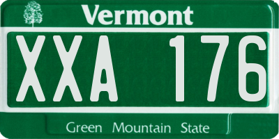 VT license plate XXA176