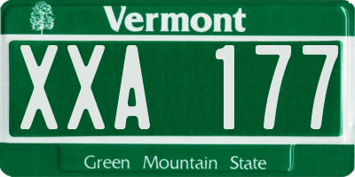 VT license plate XXA177