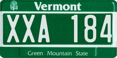 VT license plate XXA184