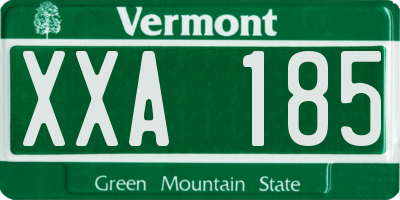 VT license plate XXA185