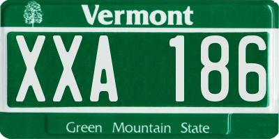 VT license plate XXA186