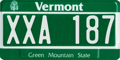 VT license plate XXA187
