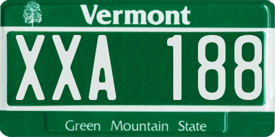 VT license plate XXA188
