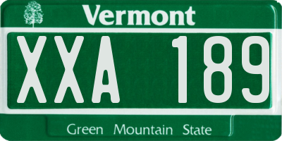 VT license plate XXA189