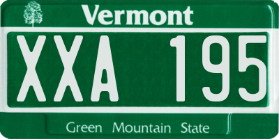VT license plate XXA195